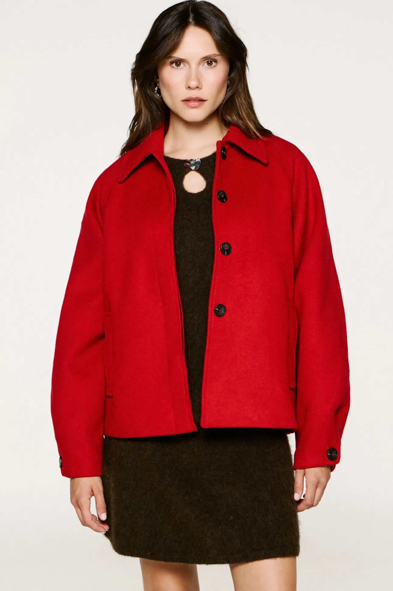 Abrigo corto de lana