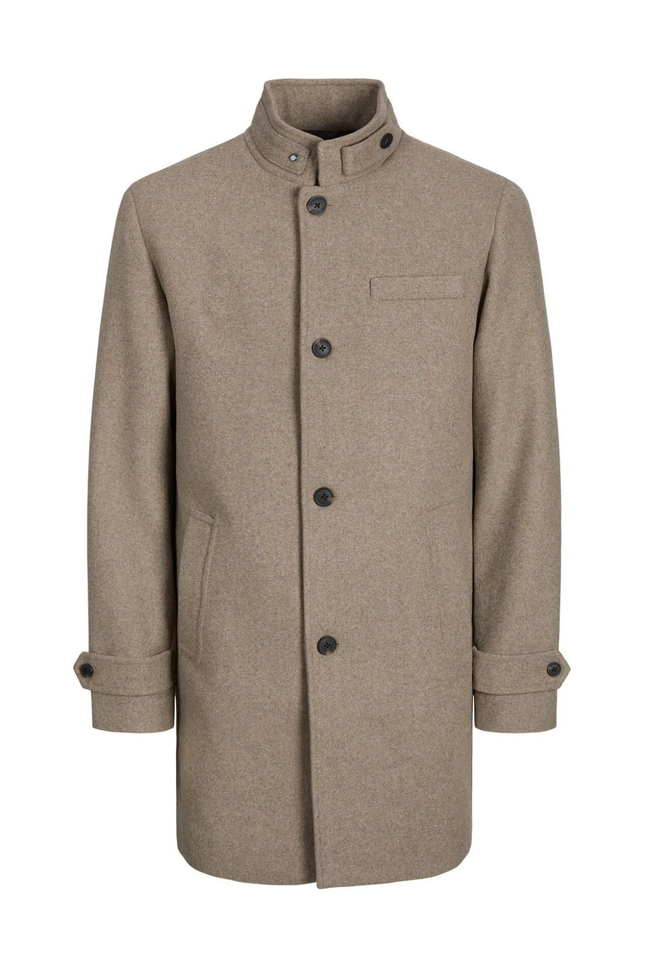 Abrigo corto de lana con cuello alto