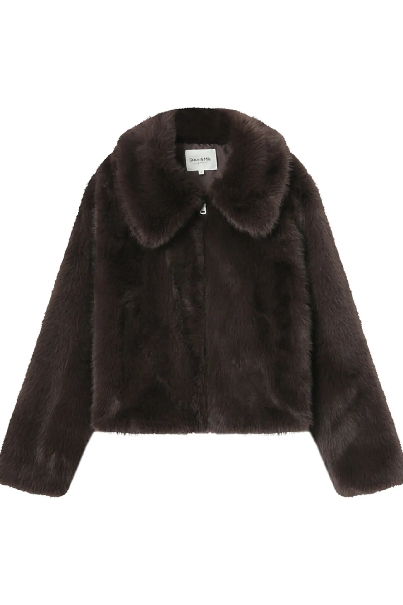 Abrigo corto de pelo sintética