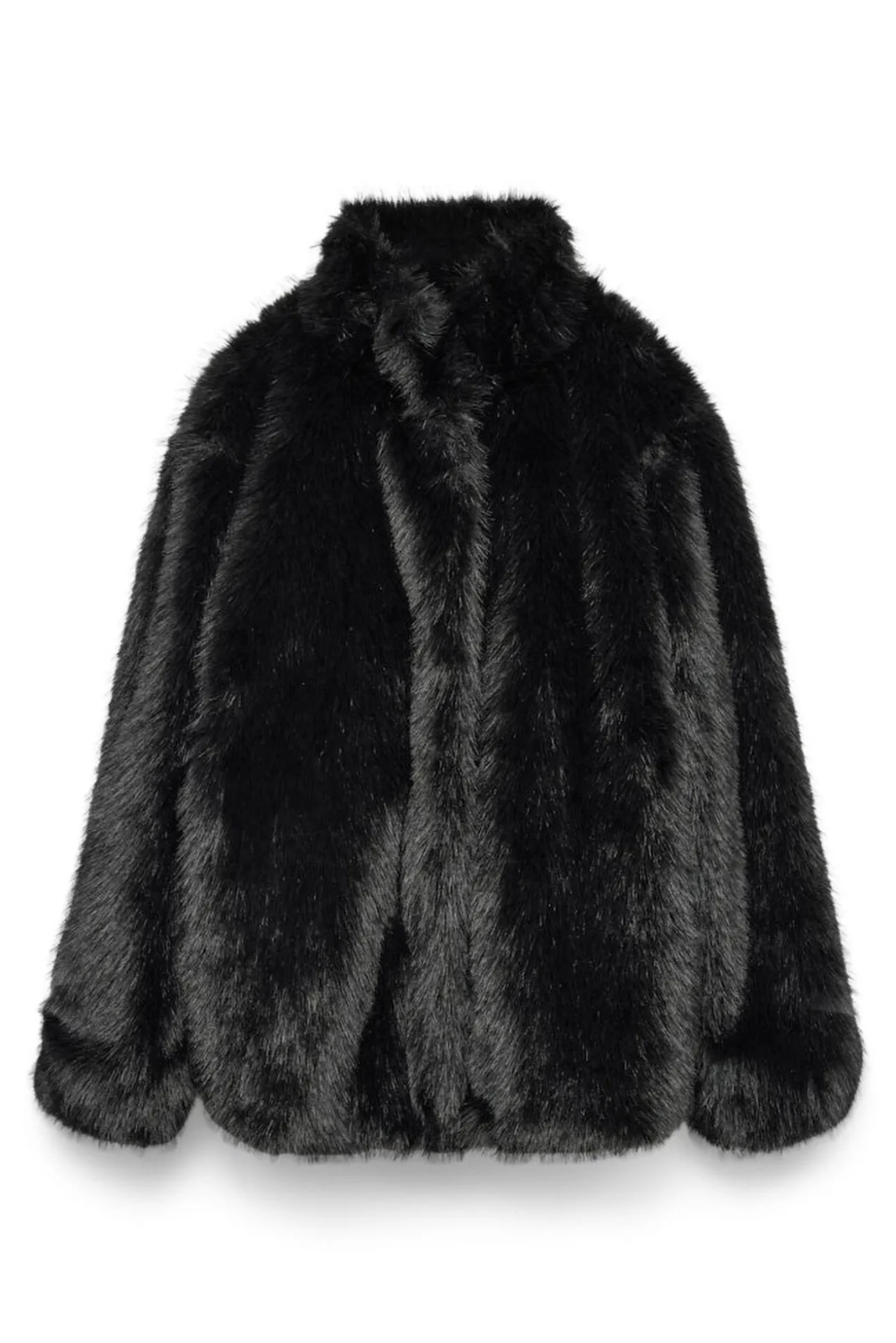 Abrigo corto de pelo talla grande