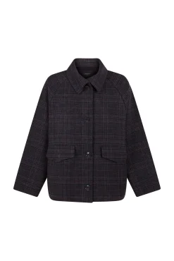Abrigo corto tejido cuadros