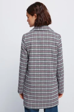 Abrigo cuadros cuello solapa