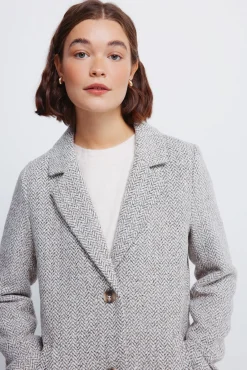 Abrigo cuadros cuello solapa