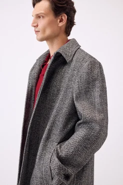 Abrigo cuello camisero espiga