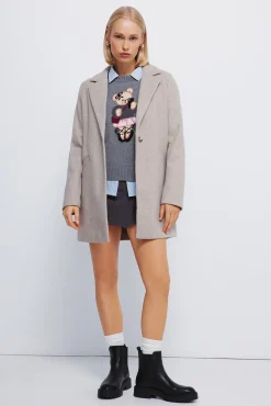 Abrigo cuello solapa tacto suave