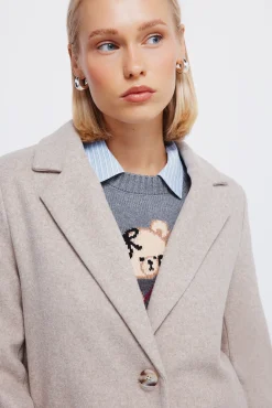 Abrigo cuello solapa tacto suave