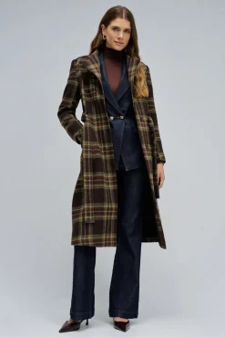 Abrigo de paño grace largo con cinturón