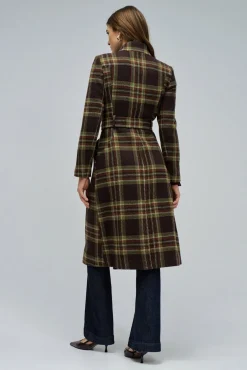 Abrigo de paño grace largo con cinturón