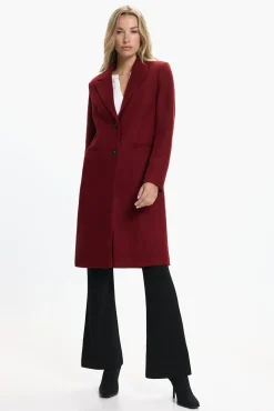 Abrigo de paño midi de mujer