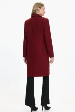 Abrigo de paño midi de mujer