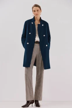 Abrigo doble cruce botón dorado