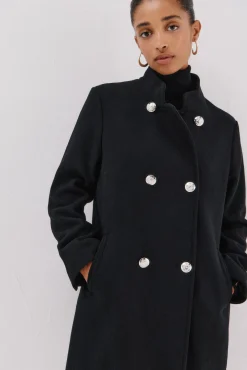 Abrigo doble cruce botón dorado