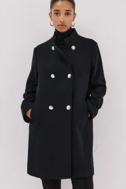 Abrigo doble cruce botón dorado