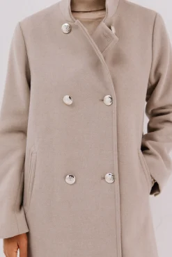 Abrigo doble cruce botón dorado