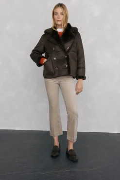 Abrigo doble faz borrego