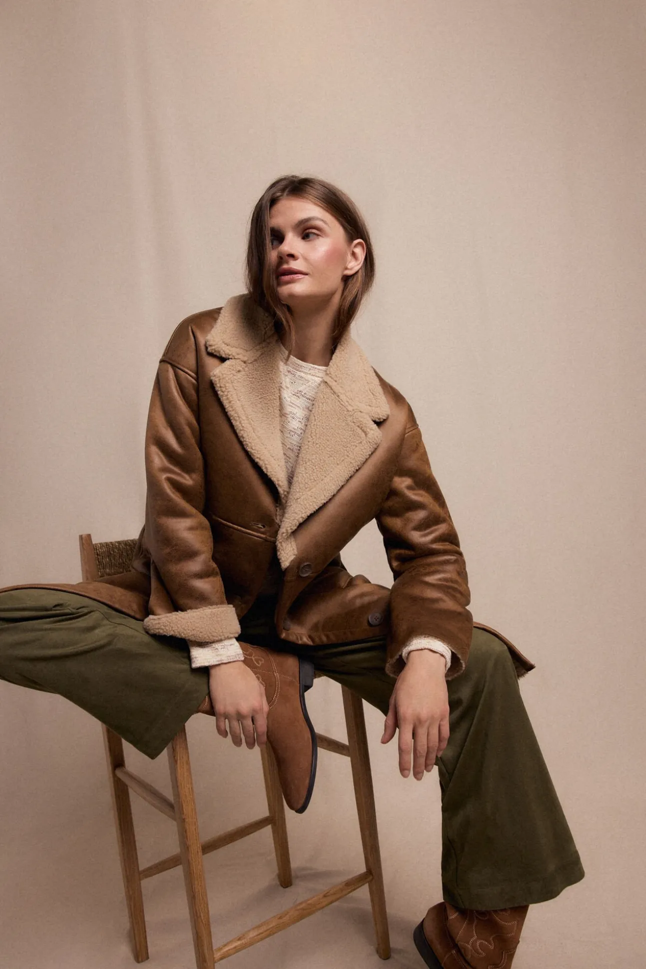 Abrigo efecto doble faz largo