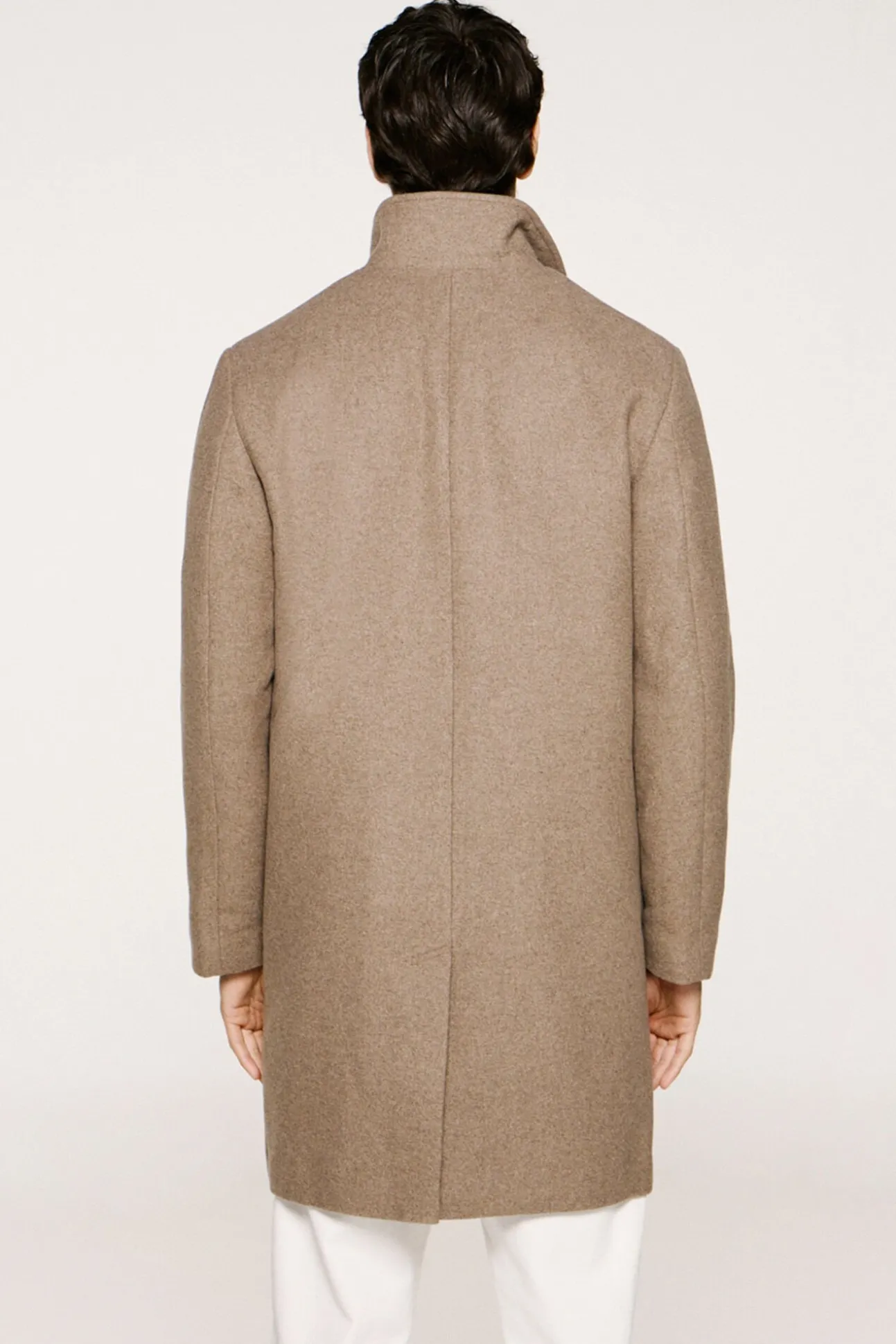 Abrigo lana cuello chimenea