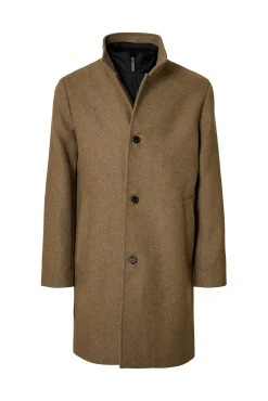 Abrigo lana cuello chimenea