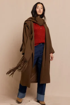 Abrigo largo bufanda