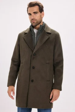 Abrigo largo con cierre combinado