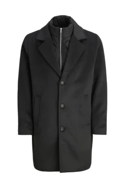 Abrigo largo con cierre combinado