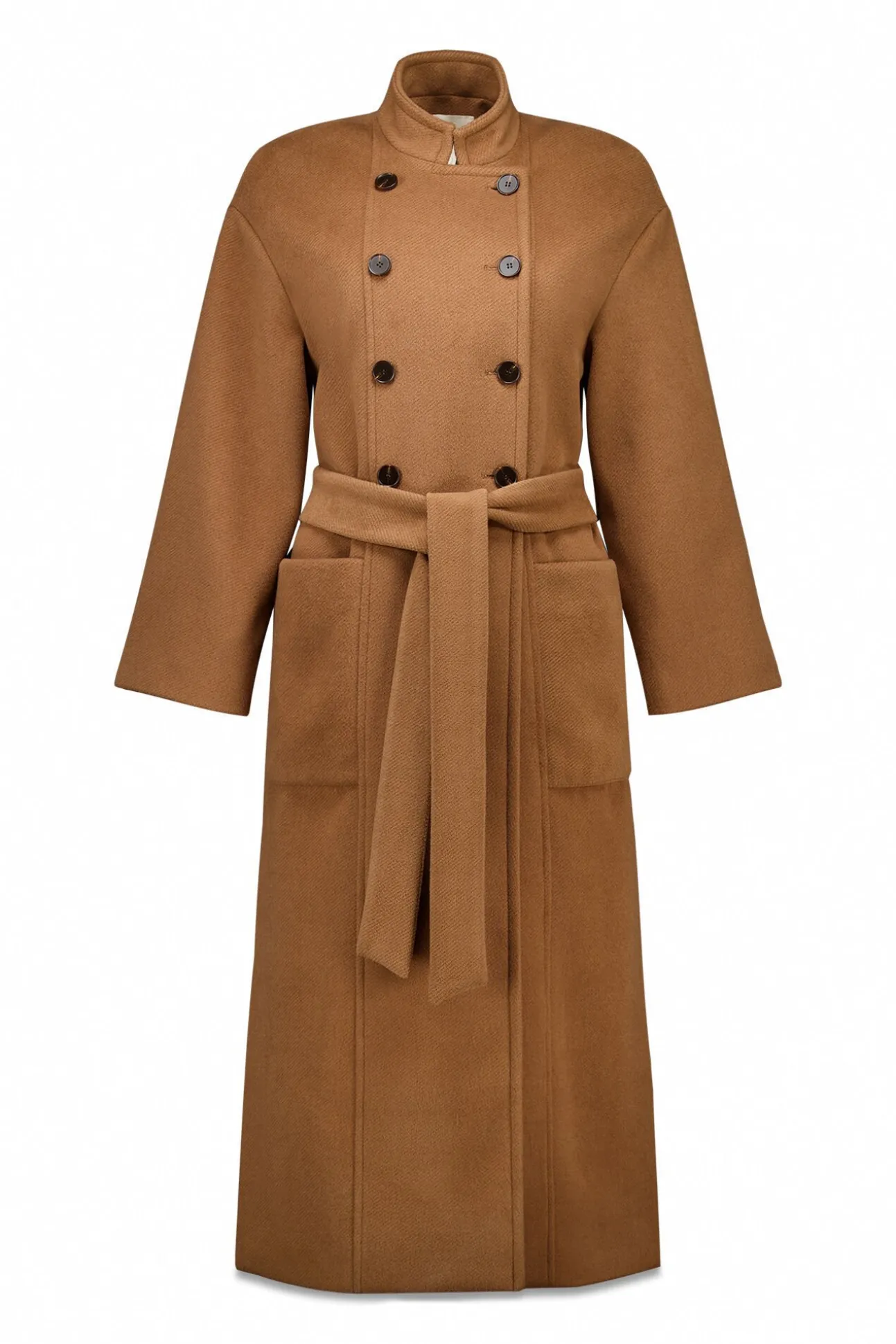 Abrigo largo con doble botonadura