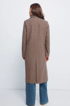 Abrigo largo cuadros doble abotonadura