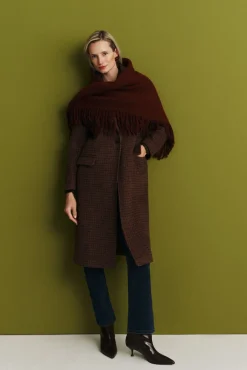 Abrigo largo cuello solapa