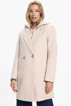 Abrigo largo de paño con forro extraible