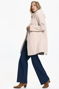 Abrigo largo de paño con forro extraible