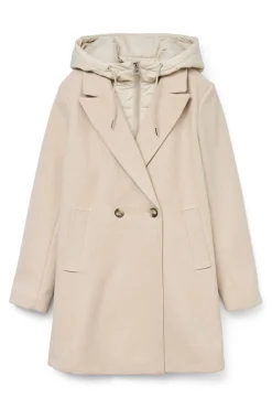 Abrigo largo de paño con forro extraible