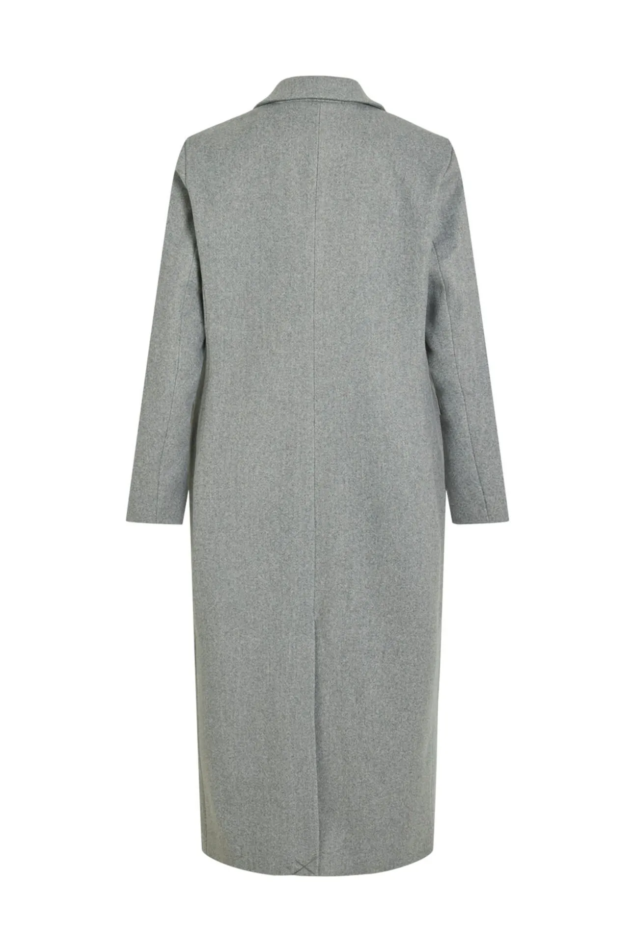 Abrigo largo de paño con solapas