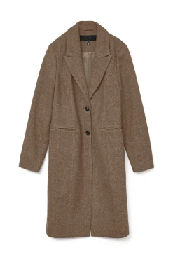 Abrigo largo de paño y espiga