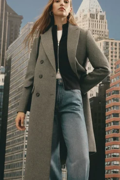 Abrigo largo doble abotonadura