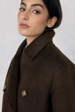 Abrigo largo paño tipo trench