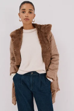 Abrigo largo reversible efecto pelo