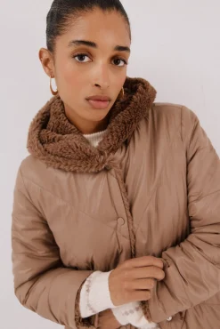 Abrigo largo reversible efecto pelo