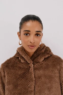 Abrigo largo reversible efecto pelo