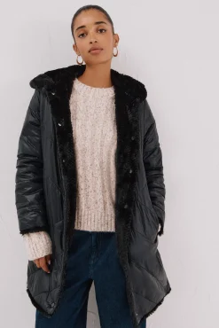 Abrigo largo reversible efecto pelo