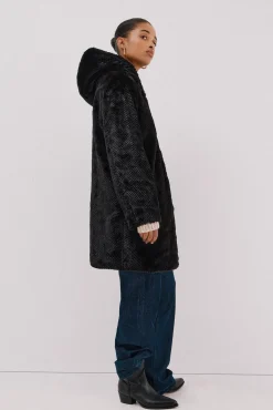 Abrigo largo reversible efecto pelo