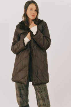 Abrigo largo reversible efecto pelo