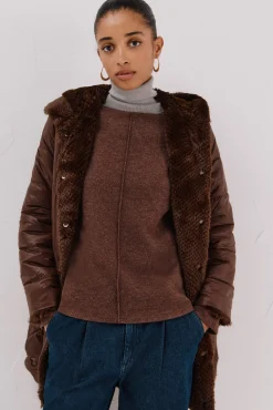 Abrigo largo reversible efecto pelo