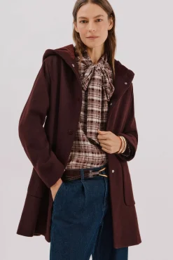 Abrigo paño capucha