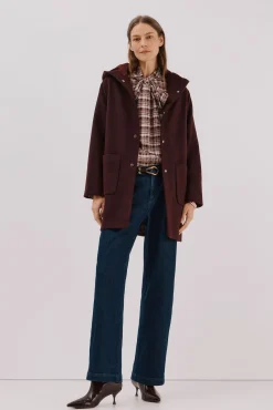 Abrigo paño capucha