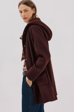 Abrigo paño capucha