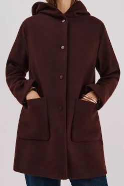 Abrigo paño capucha
