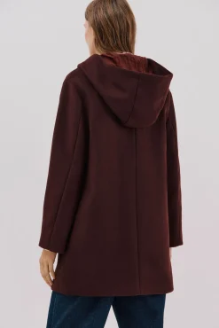 Abrigo paño capucha