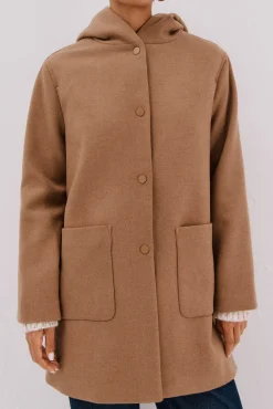 Abrigo paño capucha