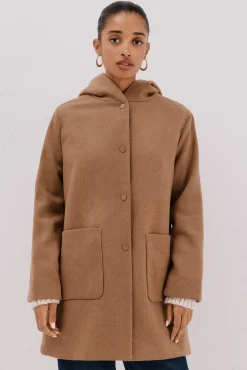 Abrigo paño capucha