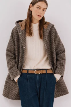 Abrigo paño capucha